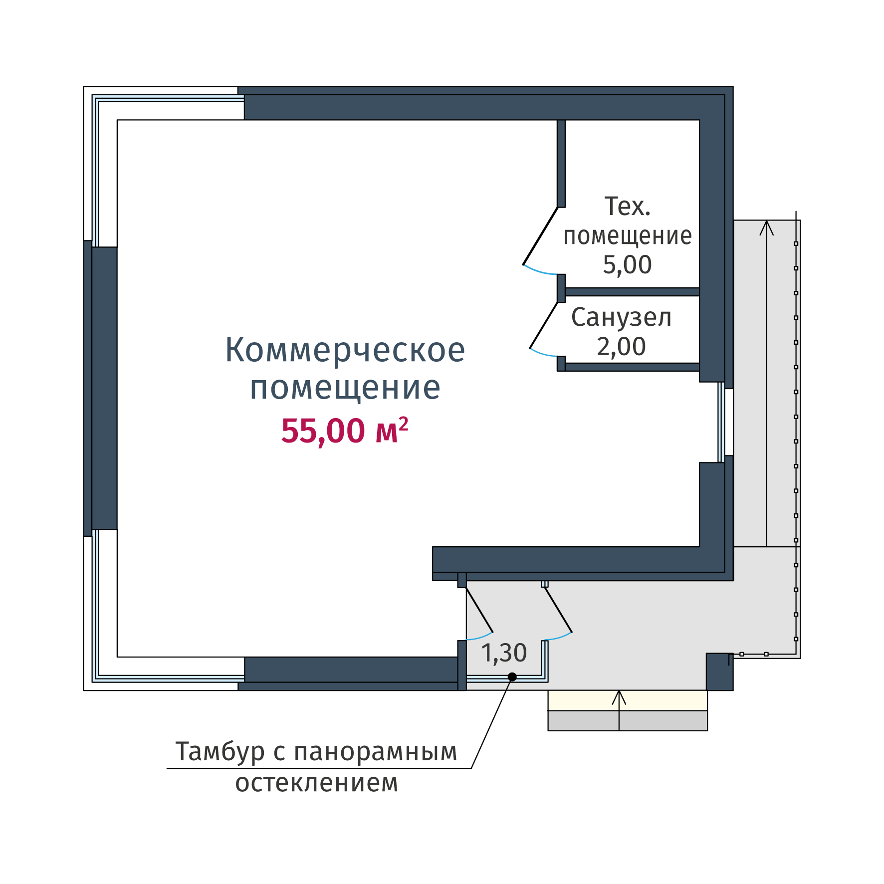 Коммерческое помещение, №Офис продаж 63 м² в новостройке ОК Salut (Салют)  от застройщика — ГК «ТИС»